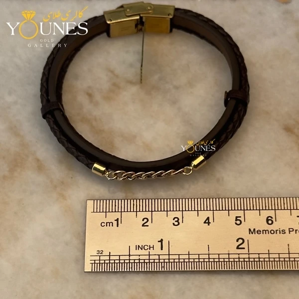 دستبند طلا چرم مردانه کارتیر CR-207